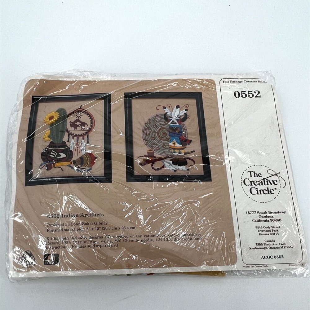 The Creative Circle 0552 Indian Artifacts‎ Embroidery Kit NEW Vintage 1987
